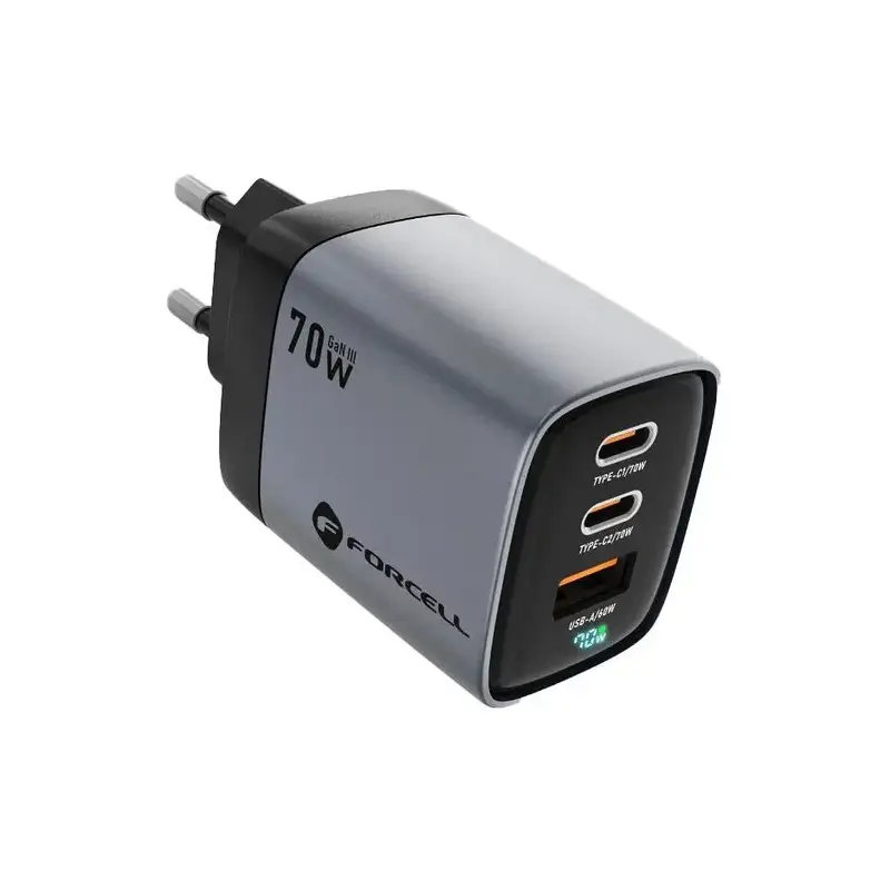 Forcell punjač F-ENERGY GAN III VT-37 LCD 2XTYPE-C + USB