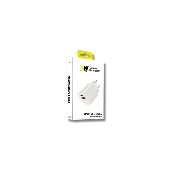 5WPRO Punjač USB+TYPE C 3A 240V USBPUN008