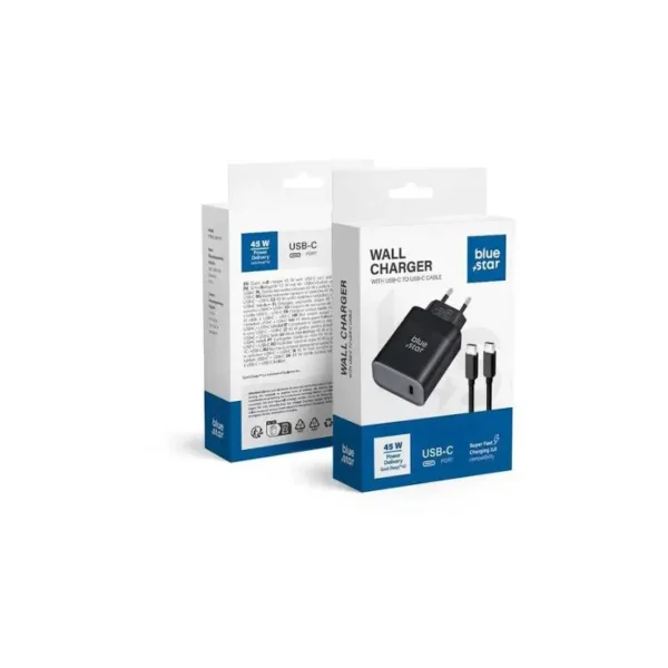 Blue Star punjač USB-C QC4.0 PD 3A 45W + USB C na USB C kabel